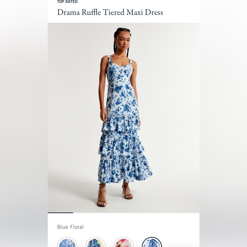 Abercrombie drama ruffle tiered maxi dress